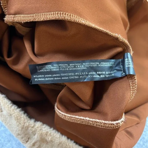 ZARA Faux Fur Faux Suede Jacket Coat Brown Tan Super Soft Womens Size‎ Medium - Picture 12 of 16
